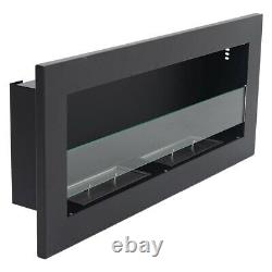 Inset/ Wall Mounted Bio Ethanol Fireplace Biofire Fire Place Glass Flame Heater