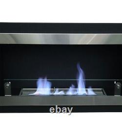 Inset /Wall Mounted Bio Fire Fireplace Ethanol Flame Biofire 1100x540 with Glass