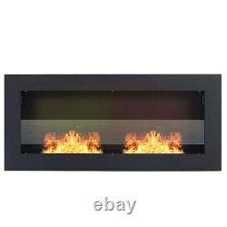 Inset/Wall Mounted Glass Bio Ethanol Fireplace Biofire Fire 90/120/140 x 40 cm