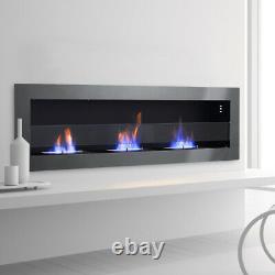 Inset/Wall Mounted Glass Bio Ethanol Fireplace Biofire Fire 90/120/140 x 40 cm