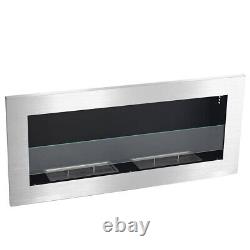 Inset/Wall Mounted Glass Bio Ethanol Fireplace Biofire Fire 90/120/140cm x 40cm