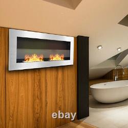 Inset/Wall Mounted Glass Bio Ethanol Fireplace Biofire Fire 90/120/140cm x 40cm