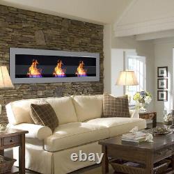 Inset/Wall Mounted LED Fireplace Biofire Bio Ethanol, Electric Fire with GLASS