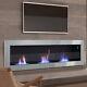 Inset/wall Mounted Led Fireplace Biofire Bio Ethanol Electric Fire With Glass Grey