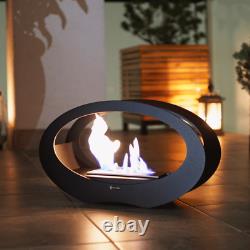 KRATKI ECHO Ethanol Fireplace, Freestanding Real-Fire Fireplace, 15 cm Flames