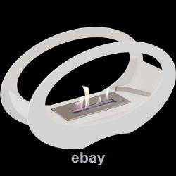 KRATKI ECHO WHITE Ethanol Fireplace, Freestanding Real-Fire Fireplace