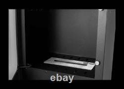 Koza Freestanding Biofireplace Black Matte with Glass, Indoor Garden Patio