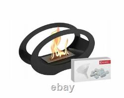 Kratki Bio Ethanol Bioethanol Fireplace B2C Echo Black Eco Product + Stones