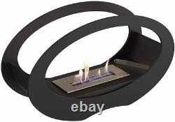Kratki Bio Ethanol Glass & Steel Echo Outdoor Patio Heater in Black