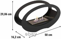 Kratki Bio Ethanol Glass & Steel Echo Outdoor Patio Heater in Black