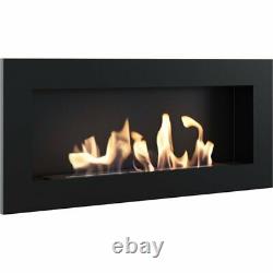 Kratki Bio Fireplace Wall Mounted, Black 90cm W x 40cm H x 12cm L