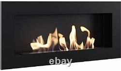 Kratki Delta 2 Slim Wall Bio Fireplace Ethanol Black W 90 x H 40 x D 10.30