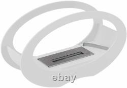 Kratki Oval Bio Ethanol Fireplace Echo Fire White 29cm H x 50cm W x 16.2cm D