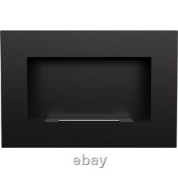 Kratki Wall mounted fireplace DELTA black TÜV