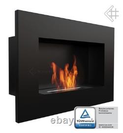 Kratki Wall mounted fireplace DELTA black TÜV