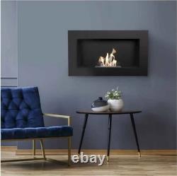 Kratki Wall mounted fireplace GOLF 2 black TÜV