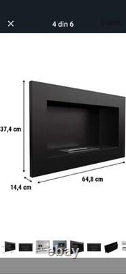 Kratki Wall mounted fireplace GOLF 2 black TÜV
