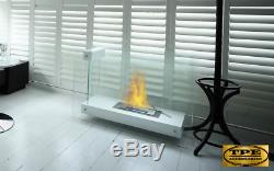 LINATE black or white- Free Standing Bio-Ethanol Bio Fireplace TUV Certified