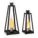 Lantern Fireplace Bio Ethanol Garden Space Heater Glass Steel Burner 0.3 L Black
