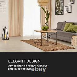 Lantern Fireplace Bio Ethanol Garden Space Heater Glass Steel Burner 0.3 L Black