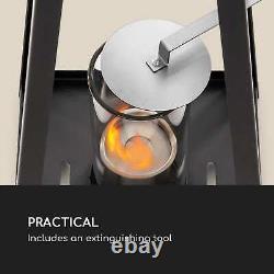 Lantern Fireplace Bio Ethanol Garden Space Heater Glass Steel Burner 0.3 L Black