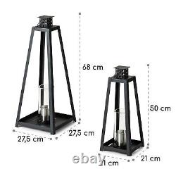 Lantern Fireplace Bio Ethanol Garden Space Heater Glass Steel Burner 0.3 L Black