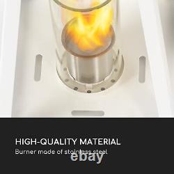 Lantern Fireplace Bio Ethanol Garden Space Heater Glass Steel Burner 0.3 L White