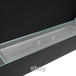 Large Burner Bio Ethanol Fireplace Clear Glass Biofire Fire Recessed Wall Mount
