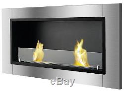 Lata with Front Glass Ignis Recessed Ventless Bio Ethanol Fireplace