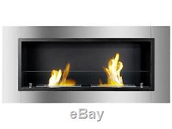 Lata with Front Glass Ignis Recessed Ventless Bio Ethanol Fireplace