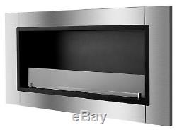 Lata with Front Glass Ignis Recessed Ventless Bio Ethanol Fireplace