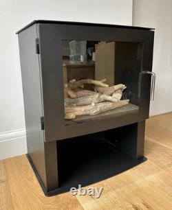 Ledbury Bio Ethanol Stove 3kW + Luxury Log Set No Flue needed Minimal Use