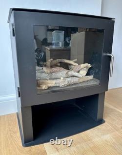 Ledbury Bio Ethanol Stove 3kW + Luxury Log Set No Flue needed Minimal Use
