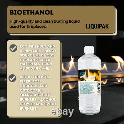 Liquipak Premium Bio Ethanol Fuel 48x1L, Eco Bioethanol liquid for fireplaces