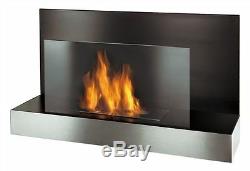 Madrid Gel Chimney Black Stainless Steel Bio Ethanol Wall Fireplace Cheminee