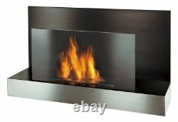 Madrid Gel Fireplace Black Stainless Steel Bio Ethanol Wall Cheminee