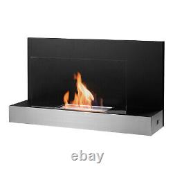 Madrid Gelkamin Black Stainless Steel Bio Ethanol Wall Fireplace Fireplace Gel Fireplace