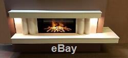 Marble & Granite Hole In The Wall Fireplace With Bio Ethanol Fire