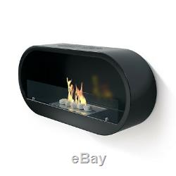 Marlow Bio-ethanol Imagin Fire Real Flame Fireplace Stones & Fuel Box In Black
