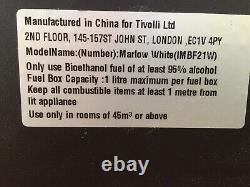 Marlow White Wall Hung Bio-ethanol Twin Burner Fire IM BF21W From Tivolli Ltd
