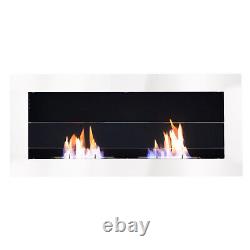 Modern Bio Ethanol Glass Fire Fireplace Biofire Wall Mounted/Inset Indoor Burner