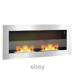 Modern Glass Bio Ethanol Fireplace Biofire Fire Mounted On the Wall or Recessed