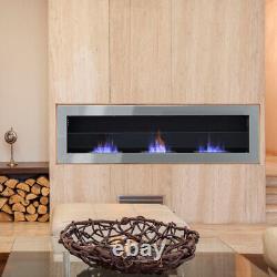 Modern Glass Bio Ethanol Fireplace Biofire Fire Wall Mounted/Recessed with3 Burner