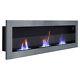 Modern Glass Inset/wall Mounted Bio Ethanol Fireplace Biofire 1200 X 400mm Grey