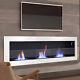 Modern Glass Inset/wall Mounted Bio Ethanol Fireplace Biofire 1200 X 400mm White