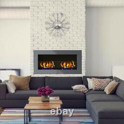 Modern Glass Inset/Wall Mounted Bio Ethanol Fireplace Biofire 900 x 400mm Grey