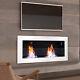 Modern Glass Inset/wall Mounted Bio Ethanol Fireplace Biofire 900 X 400mm White