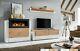 Modern Wall Unit Tv Stand Queens Bio Ethanol Fireplace Free P&p Push Click