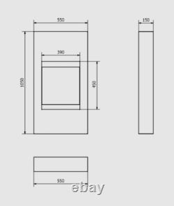 Modern portal bio fireplace, white matt with glass