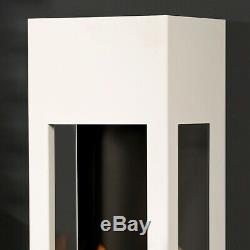 Muenkel design prism fire Bioethanolkamin 3-seitige Sicht Reinweiß (warm)